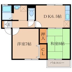 ビューテラス旭原　Ｂ棟の物件間取画像